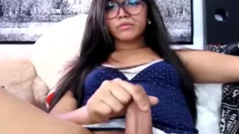 amazing Ladyboy Jerks large shlong cam