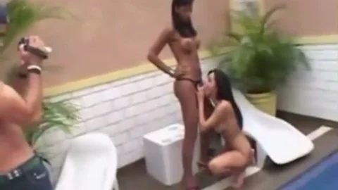 tgirl And pounding Monica Mattos Pool Side