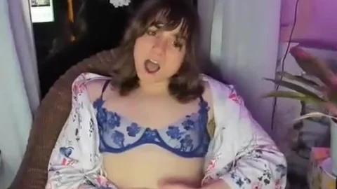 skinny American Trans girl With small zeppelins Strokes Her schlong On webcam