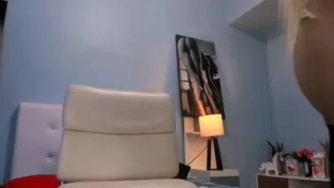 Hung blond shelady cam ball cream flow