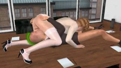 3D Shelady und ihr Mann blasen sich gegenseitig aus