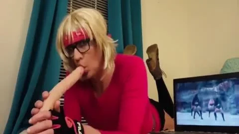 erstaunlicher Vibratordieptisch Sissy unzüchtig Sissy Wazoo im Fenster