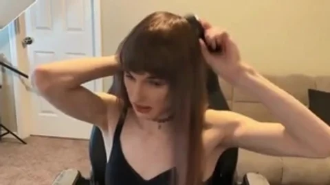 langes Dick Brunettes Haar Trans Mädchen Cams Shows solo