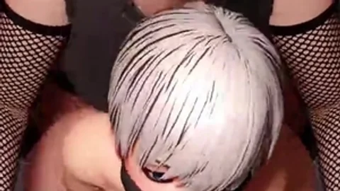 3D-Femboy trainiert von einem riesigen Schwanz der Futanari